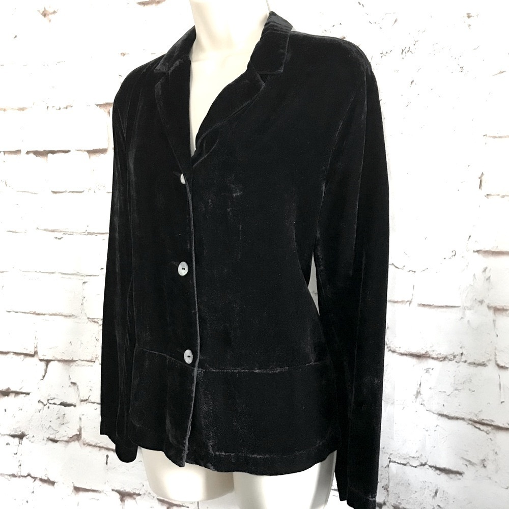 JOHN PAUL RICHARD M Uniform Vintage Black Velvet Blazer Jacket Size Medium